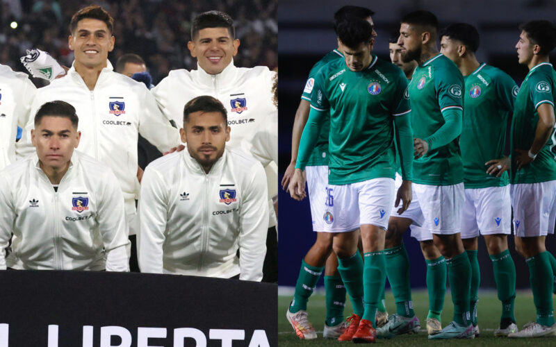 Jugadores de Colo-Colo formados, ugadores de Audax Italiano caminando en la cancha.