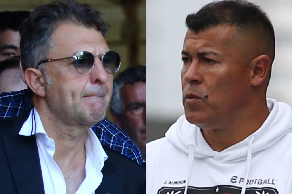 Primer plano de Aníbal Mosa y Jorge Almirón.