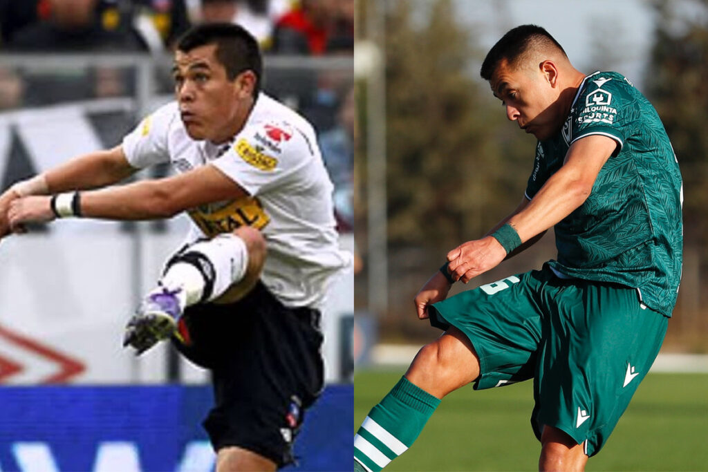 Carlos Muñoz golpeando un balón por Colo-Colo y Santiago Wanderers.