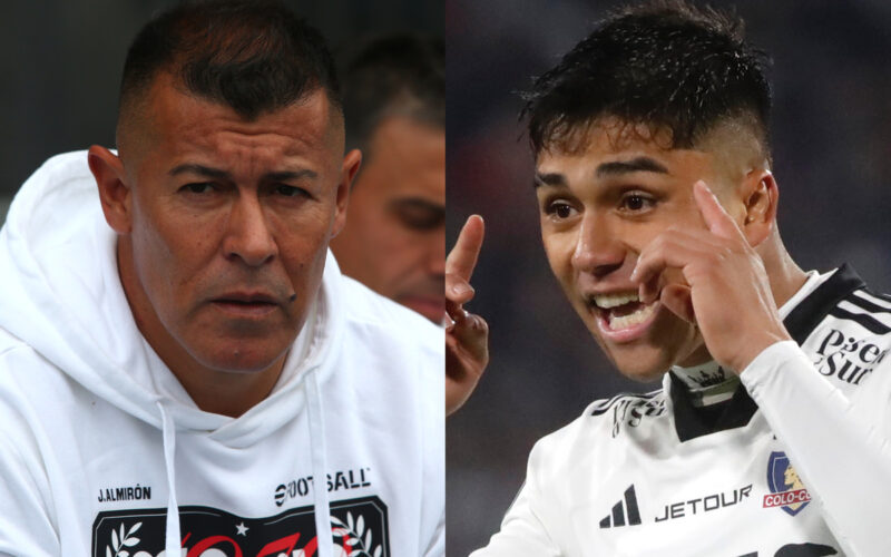 Primer plano de Jorge Almirón y Damián Pizarro.