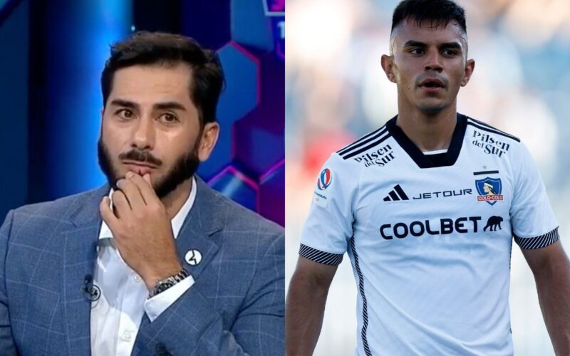 El panelista de TNT Sports Johnny Herrera y el jugador de Colo-Colo, Vicente Pizarro.