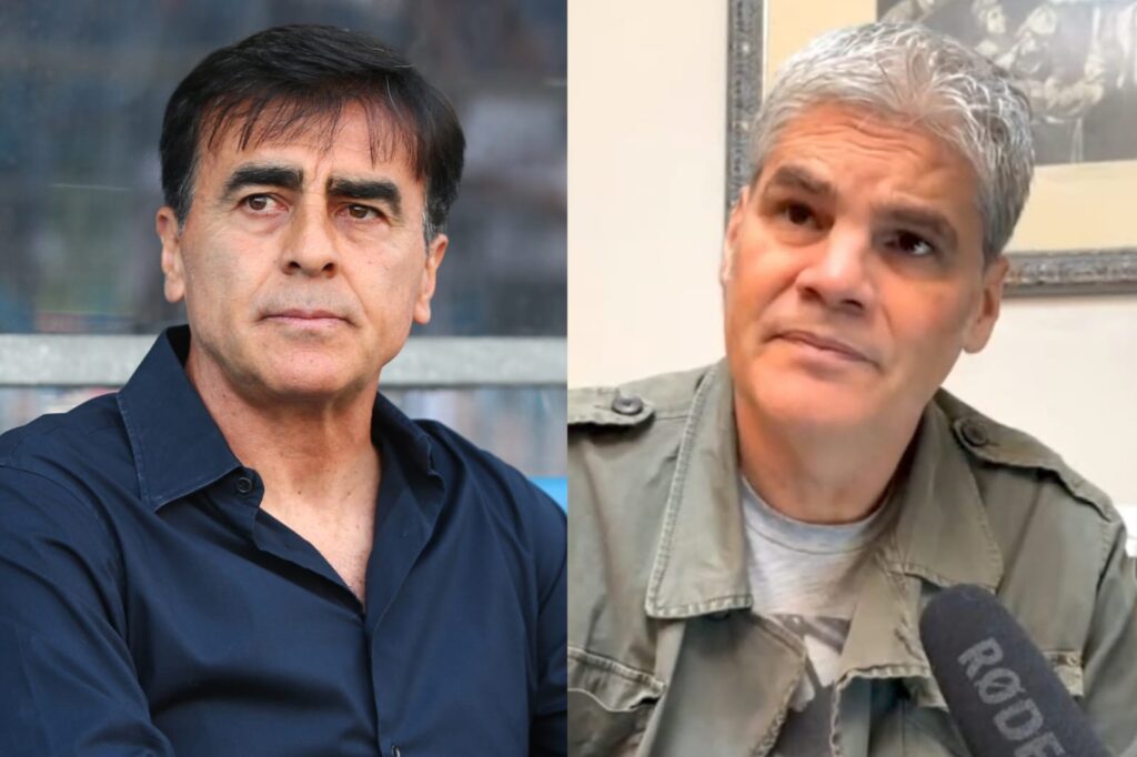 Primer plano a los rostros de Gustavo Quinteros y Juan Cristóbal Guarello