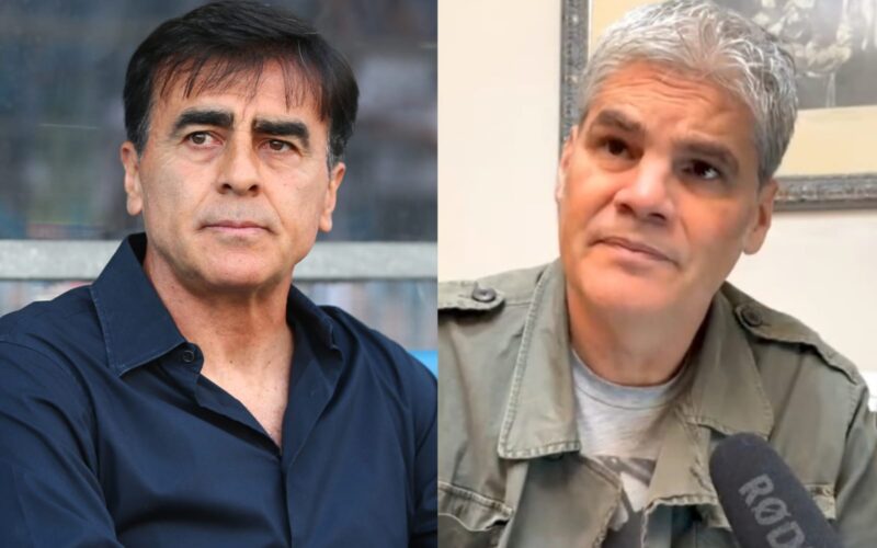 Primer plano a los rostros de Gustavo Quinteros y Juan Cristóbal Guarello