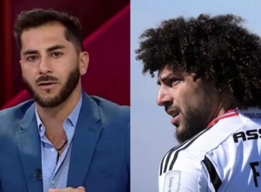 Primer plano a los rostros de Johnny Herrera y Maximiliano Falcón