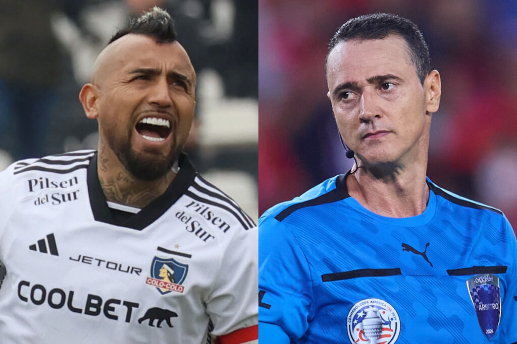 Primer plano de Arturo Vidal y Wilmar Roldán.
