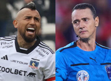 Primer plano de Arturo Vidal y Wilmar Roldán.