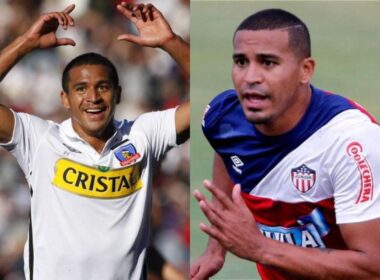 Macnelly Torres con las camisetas de Colo-Colo y Junior de Barranquilla