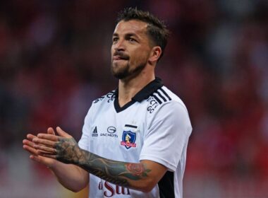 Gabriel Costa durante el partido de Colo-Colo y Fortaleza por la Copa Libertadores 2022.