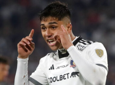 El jugador de Colo-Colo, Damián Pizarro, en el partido frente a Fluminense