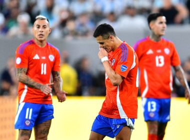 Selección Chilena en el partido vs Argentina por la Copa América.