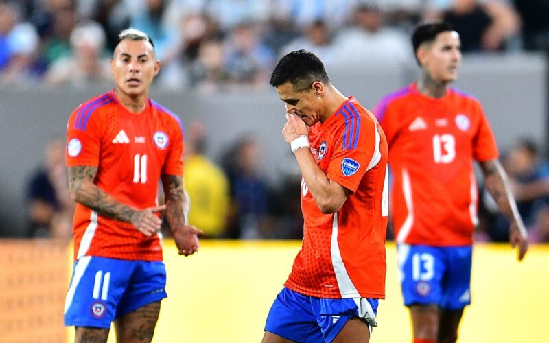 Selección Chilena en el partido vs Argentina por la Copa América.