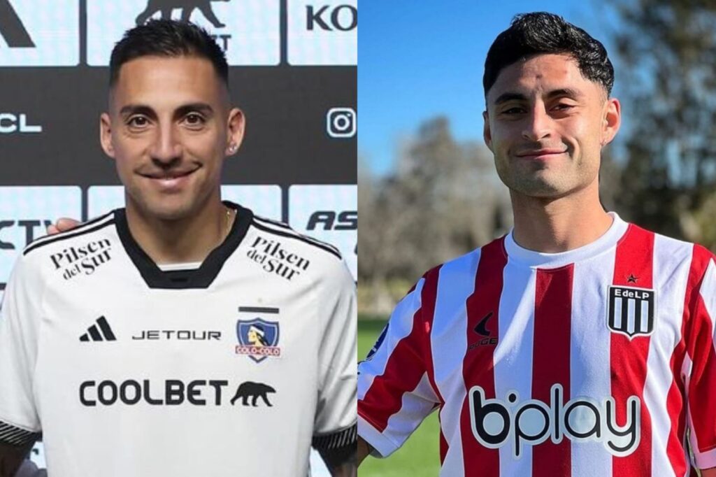 Javier Correa con camiseta de Colo-Colo y Javier Altamirano con camiseta de Estudiantes