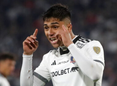 Primer plano al jugador de Colo-Colo, Damián Pizarro