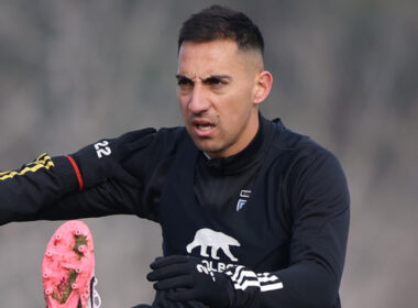 Primer plano al jugador de Colo-Colo, Javier Correa, durante un entrenamiento