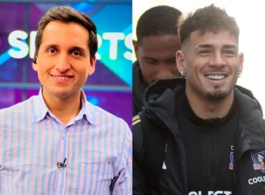 Daniel Arrieta y Alan Saldivia con indumentaria de Colo-Colo.