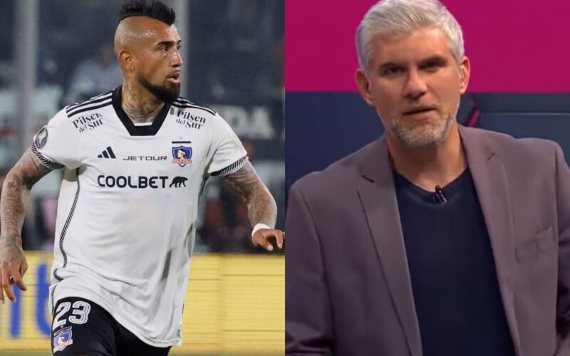 Manuel De Tezanos y Arturo Vidal con la camiseta de Colo-Colo.