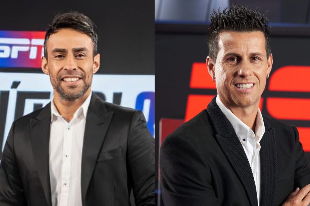 Primer plano a Jorge Valdivia y Diego Rivarola en ESPN.