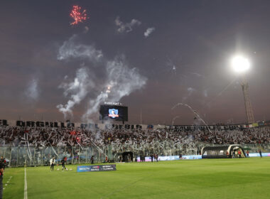 Primer plano al sector norte del Estadio Monumental.
