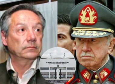 Primer plano a Peter Dragicevic y Augusto Pinochet