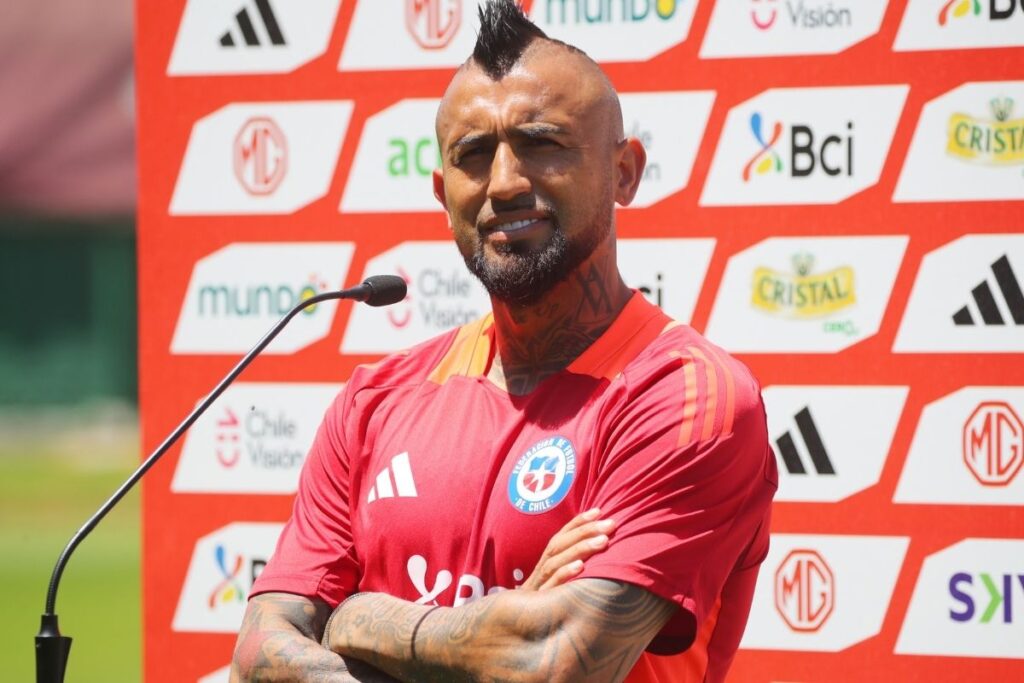 Primer plano a Arturo Vidal en su retorno a la Selección Chilena.