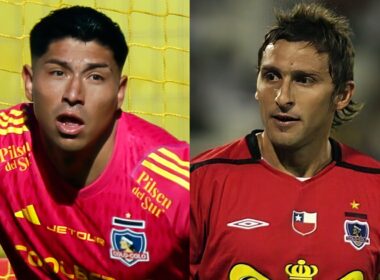 Brayan Cortés y Cristián Muñoz con camiseta de Colo-Colo.