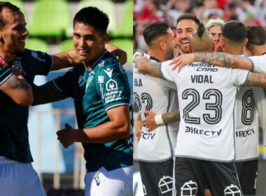 Santiago Wanderers y Colo-Colo celebrando un gol.