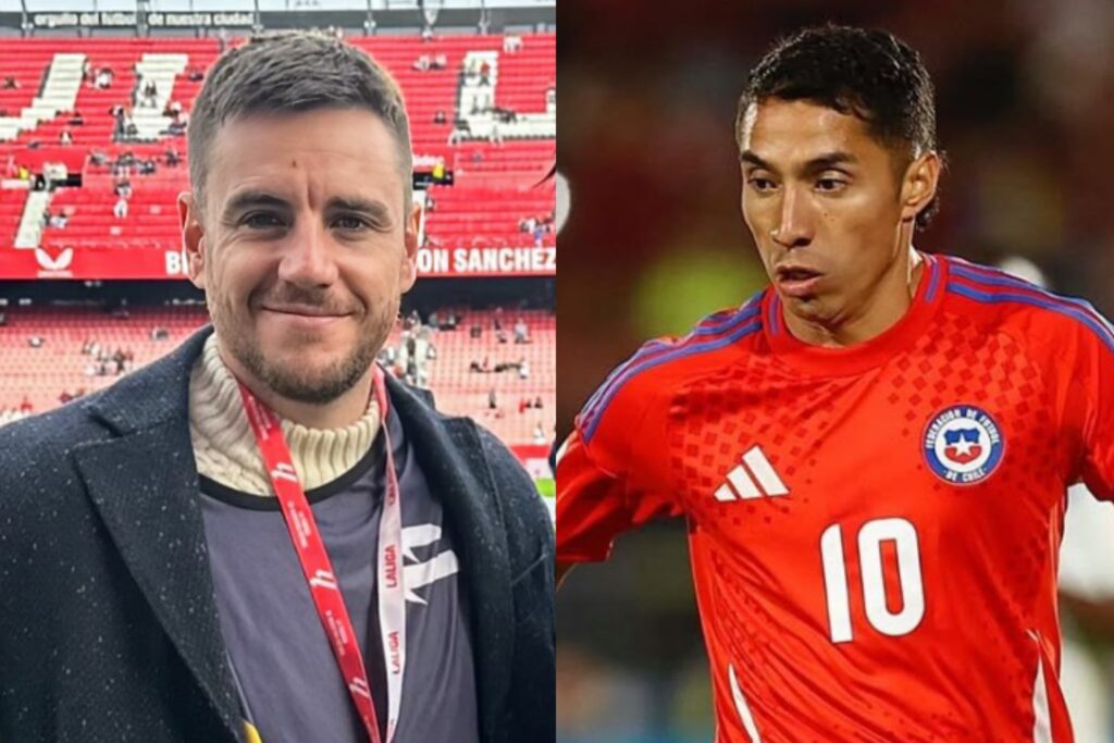 Gonzalo Fouillioux y Luciano Cabral con camiseta de la Selección Chilena.