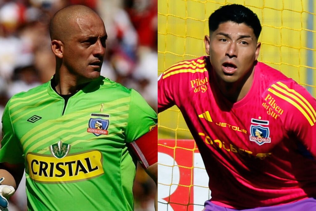 Eduardo Lobos y Brayan Cortés con camiseta de Colo-Colo.