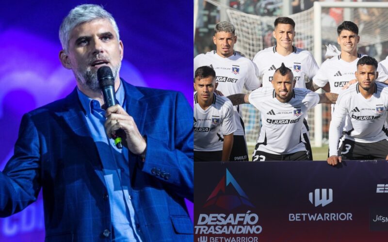 Manuel de Tezanos y la formación de Colo-Colo en el partido contra Racing Club.