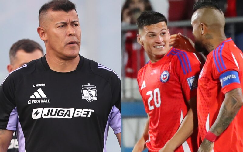 Jorge Almirón junto a Lucas Cepeda y Arturo Vidal con la camiseta de la Selección Chilena
