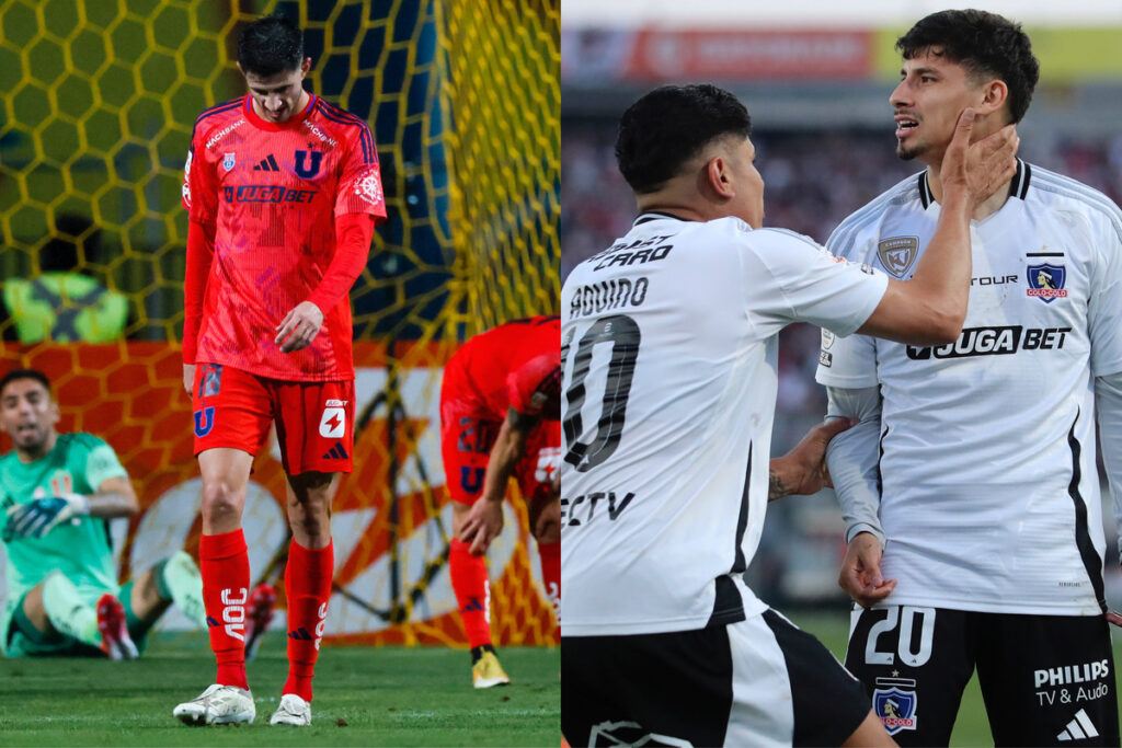 Jugadores de Universidad de Chile y Colo-Colo.