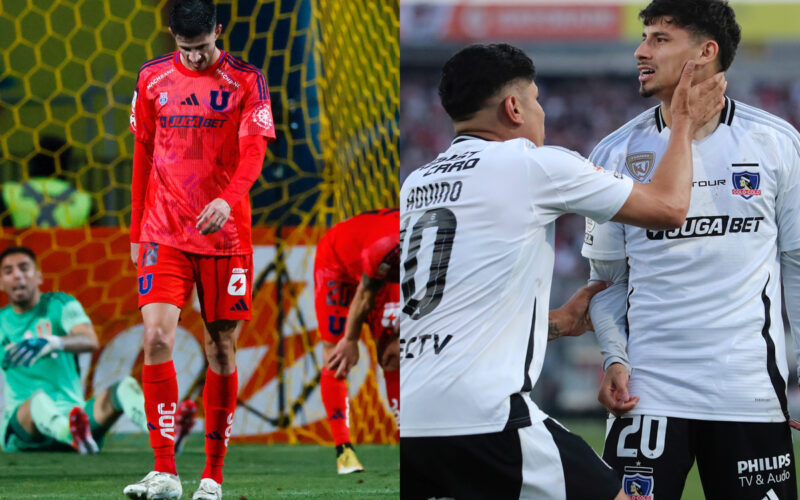 Jugadores de Universidad de Chile y Colo-Colo.
