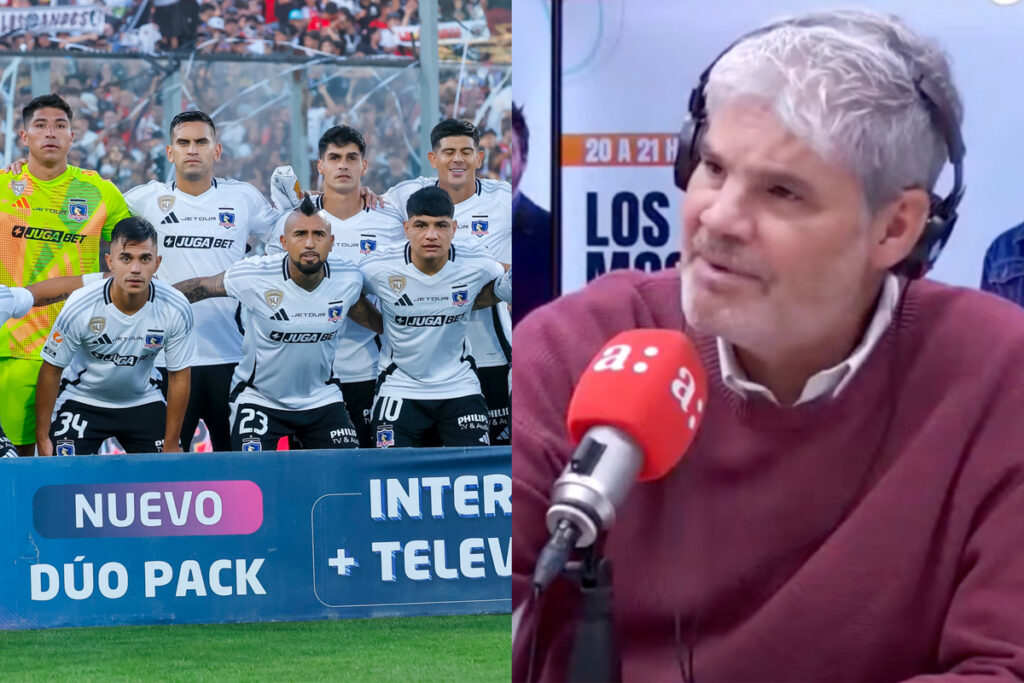 Jugadores de Colo-Colo formados. Primer plano de Juan Cristóbal Guarello.
