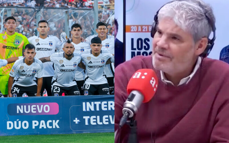 Jugadores de Colo-Colo formados. Primer plano de Juan Cristóbal Guarello.