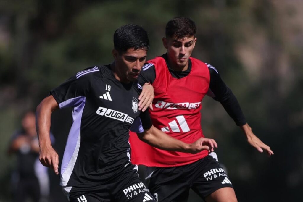 Salomón Rodríguez y Bruno Gutiérrez en el entrenamiento de Colo-Colo