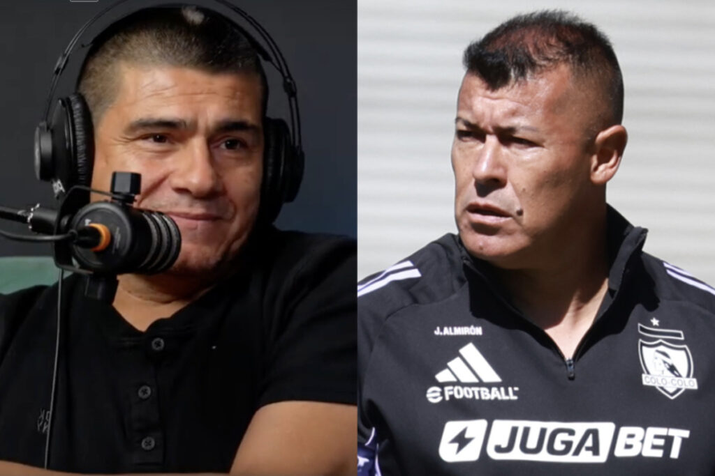 Primer plano de Marcelo Vega y Jorge Almirón.