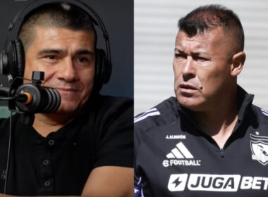 Primer plano de Marcelo Vega y Jorge Almirón.