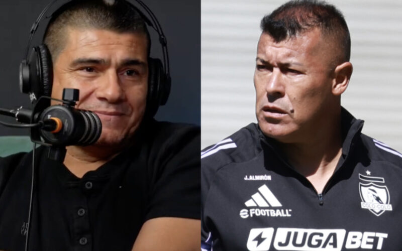 Primer plano de Marcelo Vega y Jorge Almirón.
