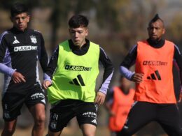 Jugadores de Colo-Colo durante un entrenamiento.