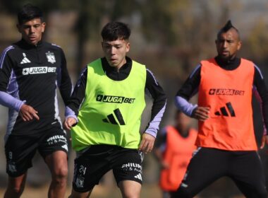 Jugadores de Colo-Colo durante un entrenamiento.