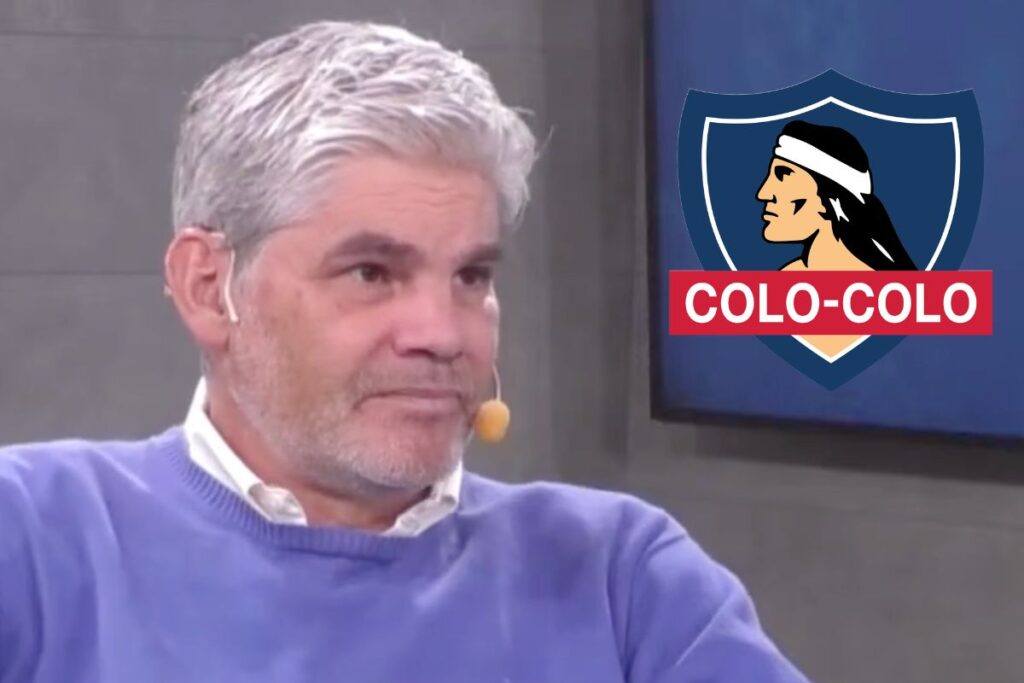 Juan Cristóbal Guarello con el escudo de Colo-Colo.