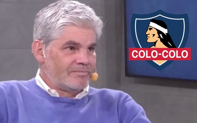 Juan Cristóbal Guarello con el escudo de Colo-Colo.