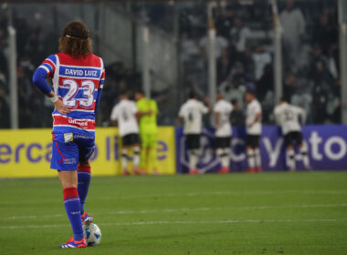 Futbol, Colo Colo vs Fortaleza. Fase de grupos, Copa Libertadores 2025. Jugadores de Fortaleza son fotografiados durante el partido de copa libertadores por el grupo E contra Colo Colo disputado en el estadio Monumental en Santiago, Chile. 10/04/2024 Jonnathan Oyarzun/Photosport Football, Colo Colo vs Fortaleza. Group stage, Copa Libertadores 2025. Fortaleza’s players are pictured during the copa libertadores match for group E against Colo Colo at the Monumental stadium in Santiago, Chile. 10/04/2024 Jonnathan Oyarzun/Photosport