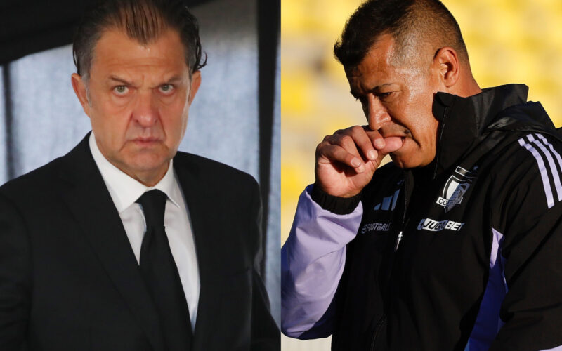 Primer plano de Aníbal Mosa y Jorge Almirón.