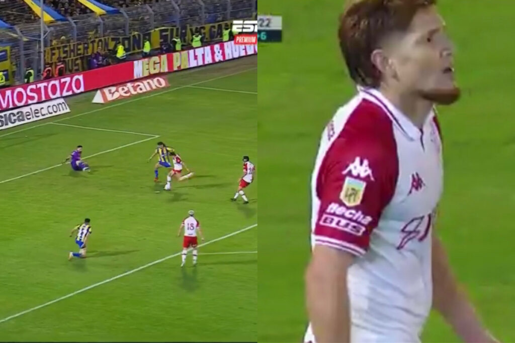 Captura de pantalla del gol desperdiciado por Leonardo Gil.