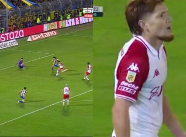 Captura de pantalla del gol desperdiciado por Leonardo Gil.