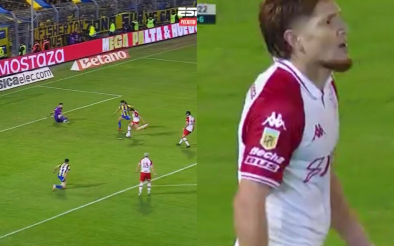 Captura de pantalla del gol desperdiciado por Leonardo Gil.