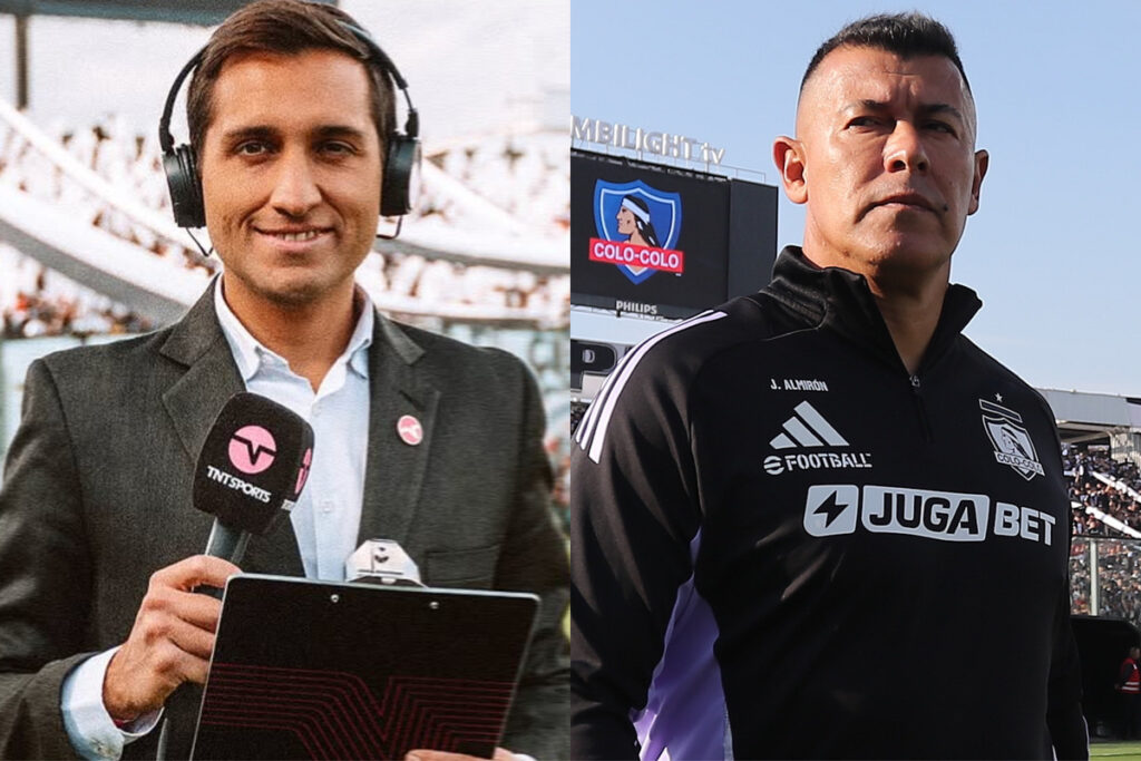Primer plano de Daniel Arrieta y Jorge Almirón.