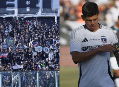 Garra Blanca en el Estadio Monumental y Esteban Pavez con la camiseta de Colo-Colo.