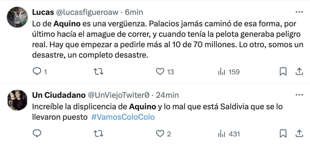 Comentarios de hinchas
